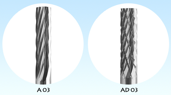 オナーロイ 超硬ロータリーカッター A03/AD03 3mm シャンク ヘッド詳細