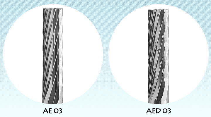オナーロイ 超硬ロータリーカッター AE03/AED03 3mm シャンク ヘッド詳細